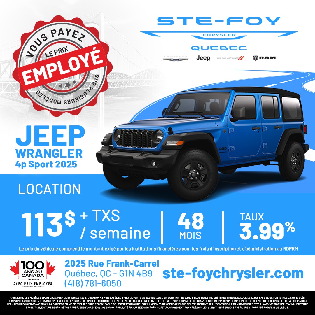 Jeep Wrangler 2025, 4 portes