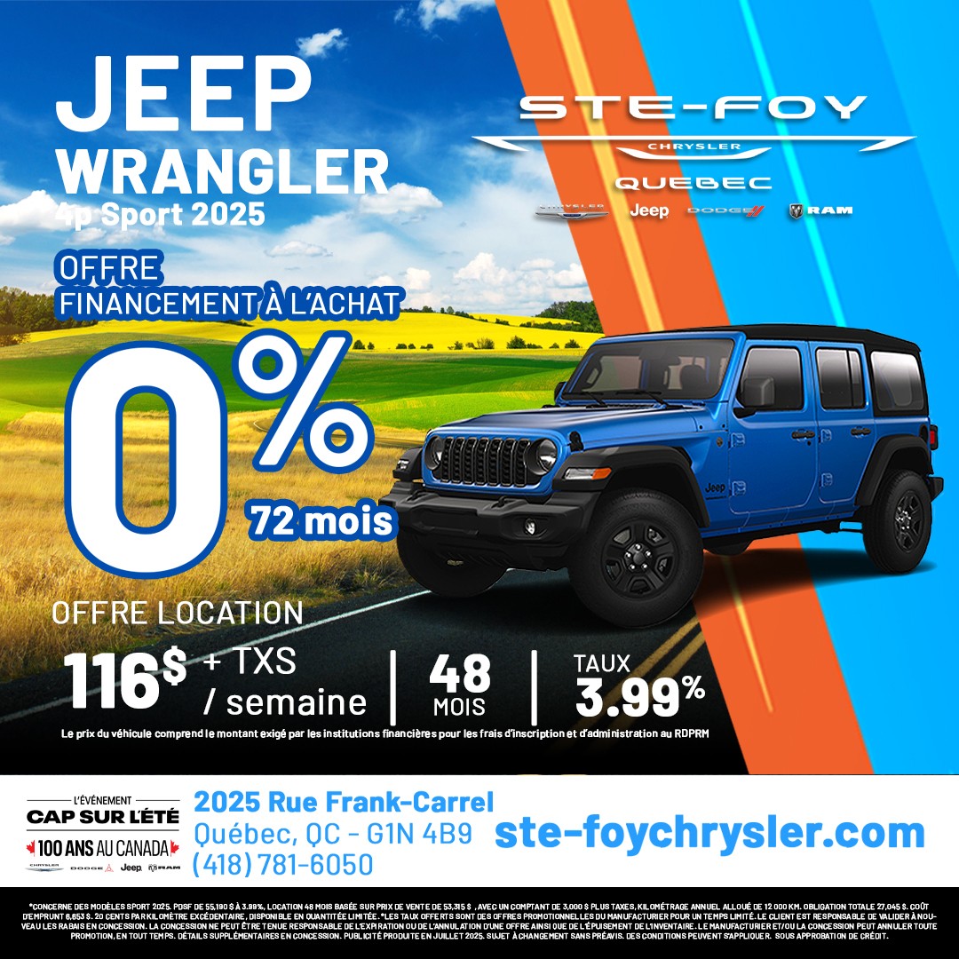 Jeep Wrangler 2025, 4 portes