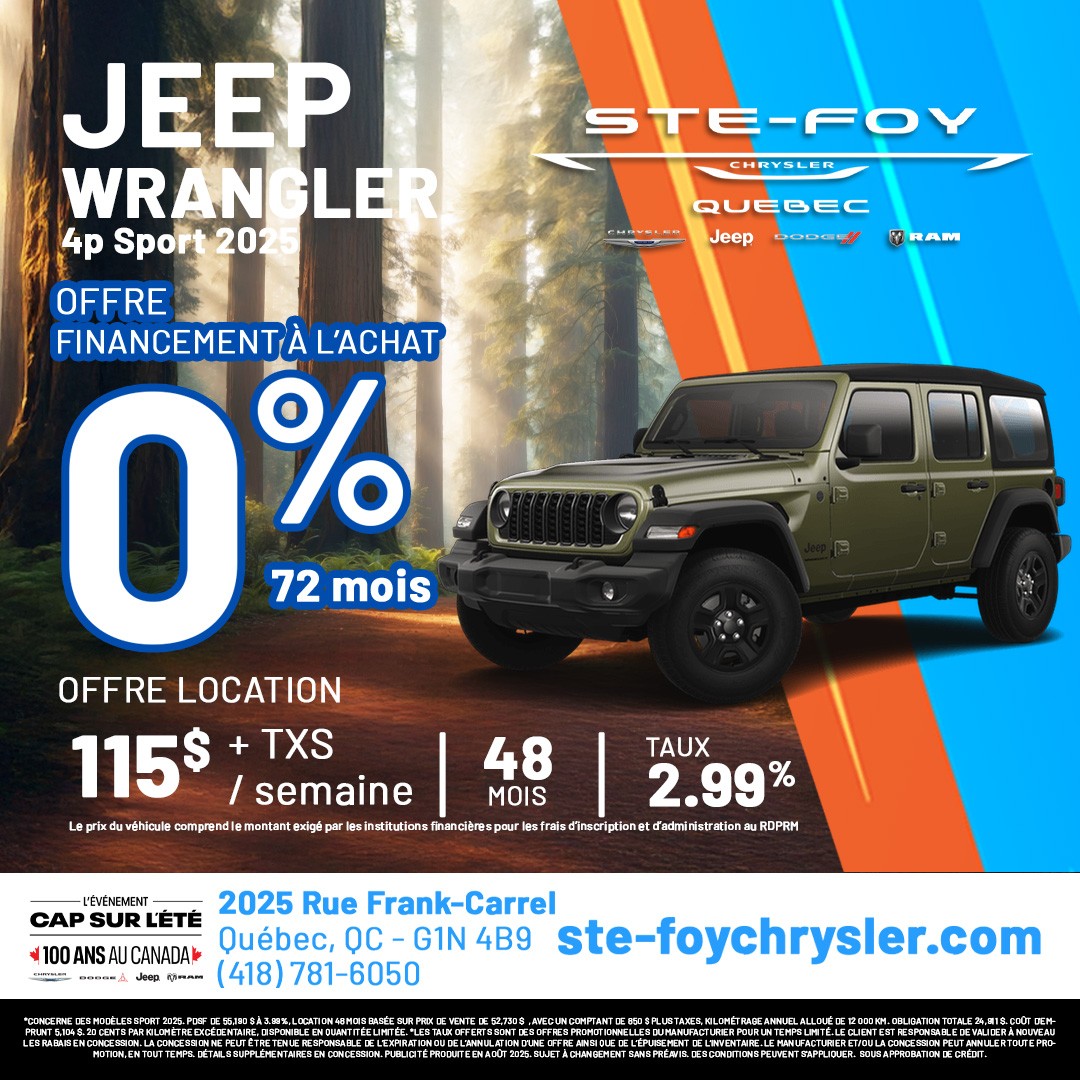 Jeep Wrangler 2025, 4 portes