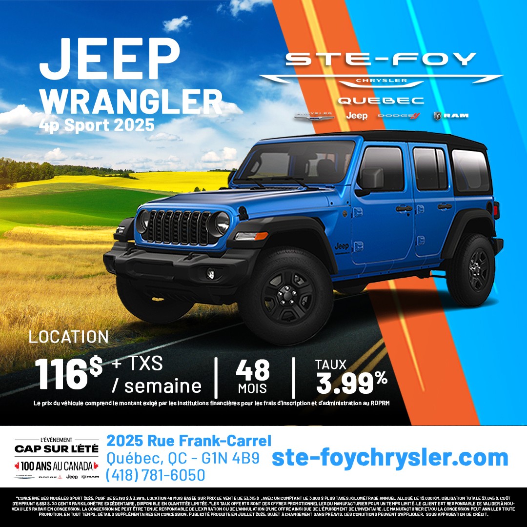 Jeep Wrangler 2025, 4 portes